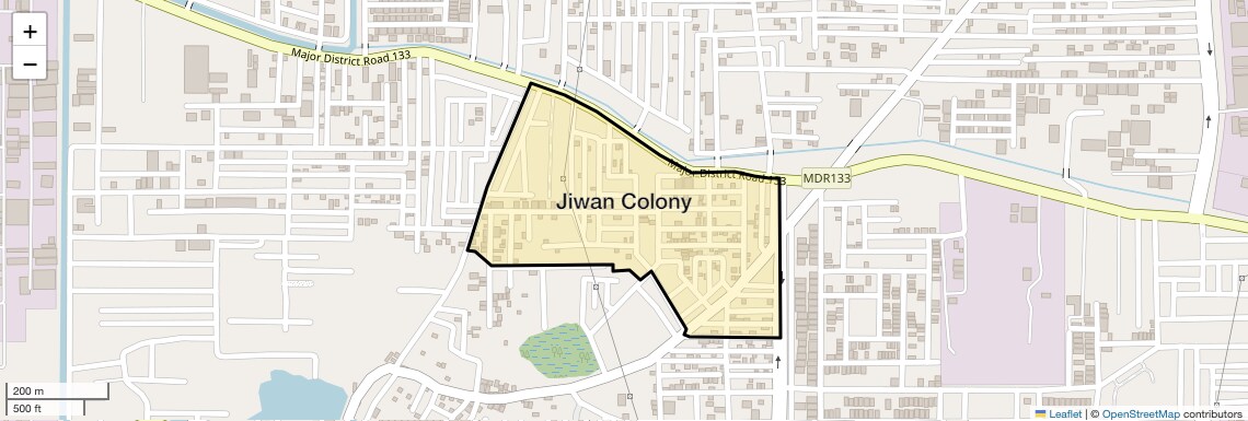 Location Map of Jiwan Colony, Faridabad