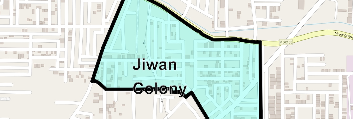 Location Map of Jiwan Colony, Faridabad