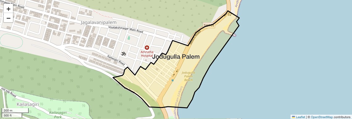 Location Map of Jodugulla Palem, Vizag