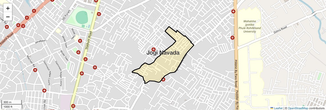 Location Map of Jogi Navada, Bareilly