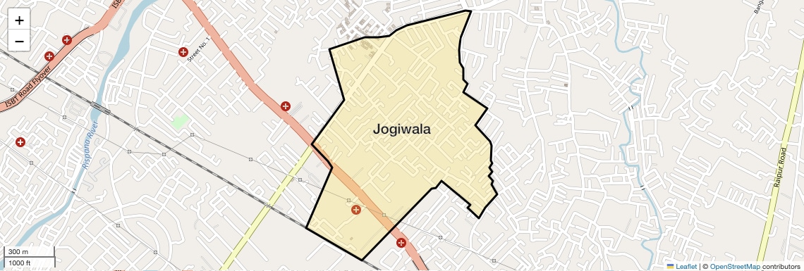 Location Map of Jogiwala, Dehradun