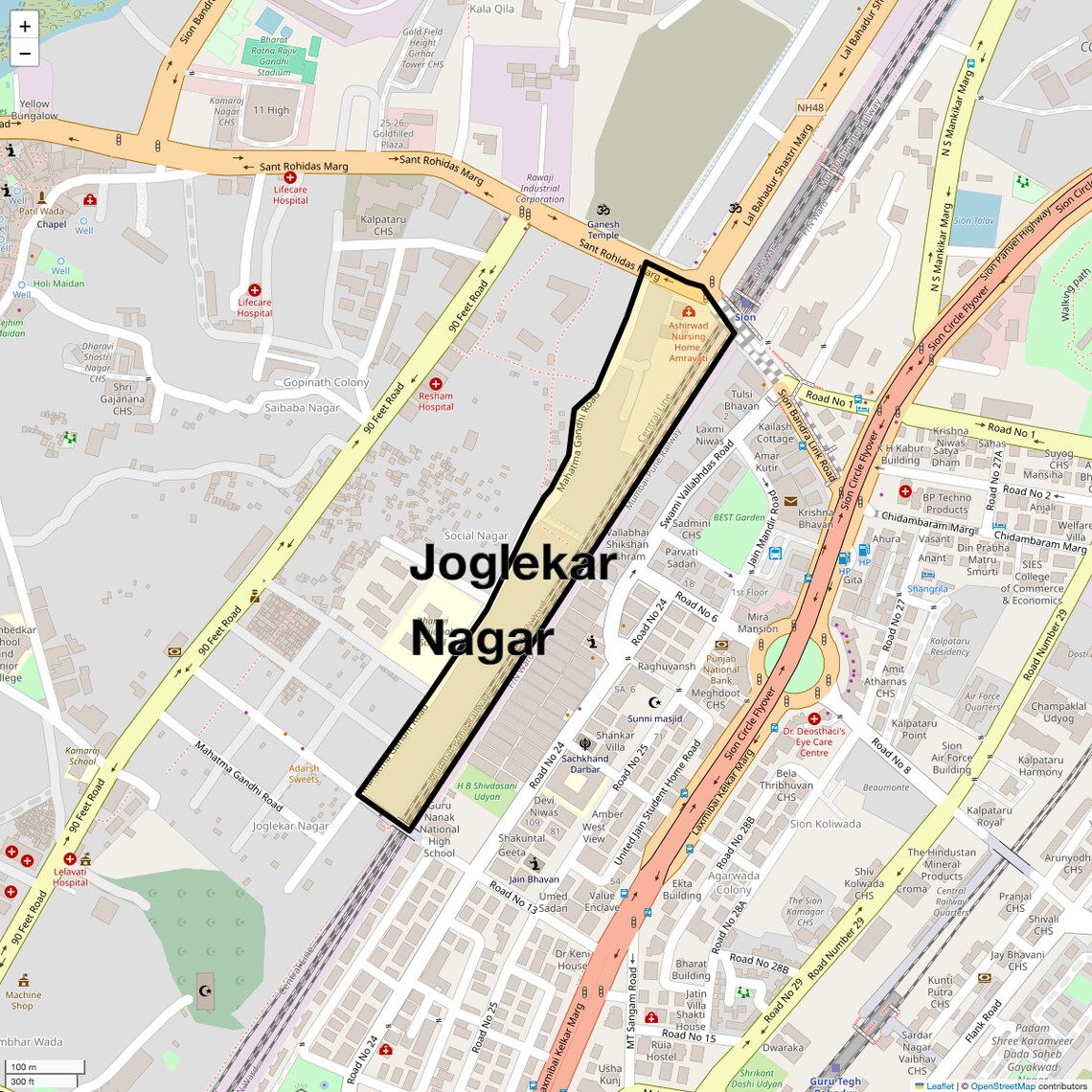 Location Map of Joglekar Nagar, Mumbai