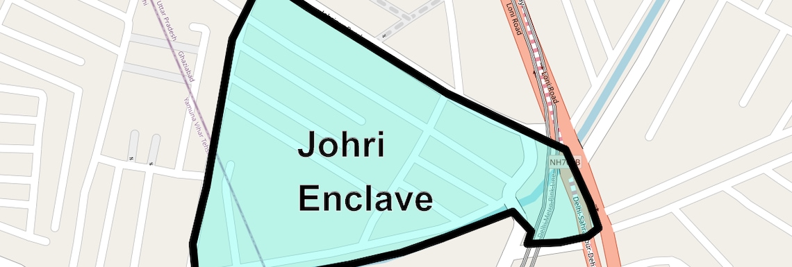 Location Map of Johri Enclave, Ghaziabad