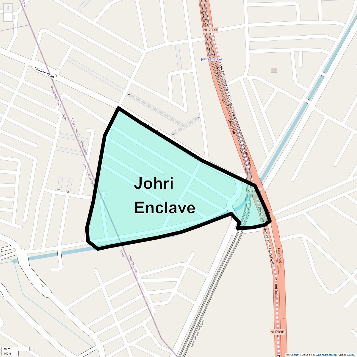 Location Map of Johri Enclave, Ghaziabad