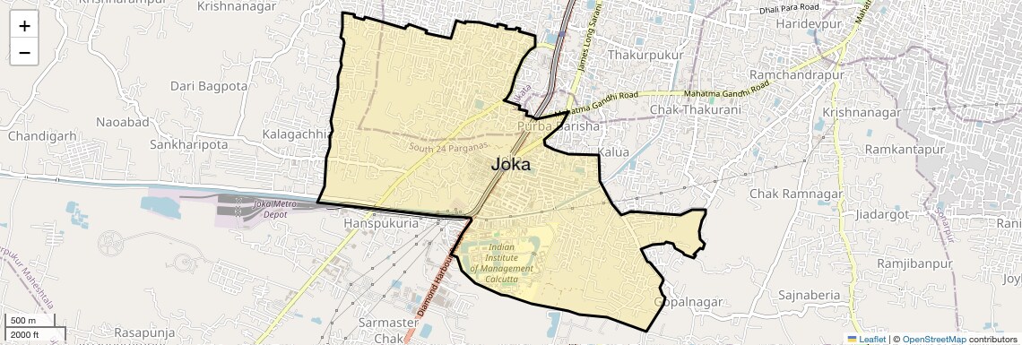 Location Map of Joka, Kolkata