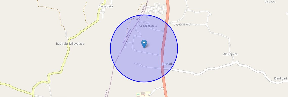 Location Map of Jonnada Road, Vizag