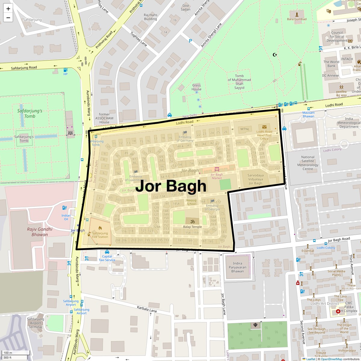 Check Time Travel of Jor Bagh, Delhi