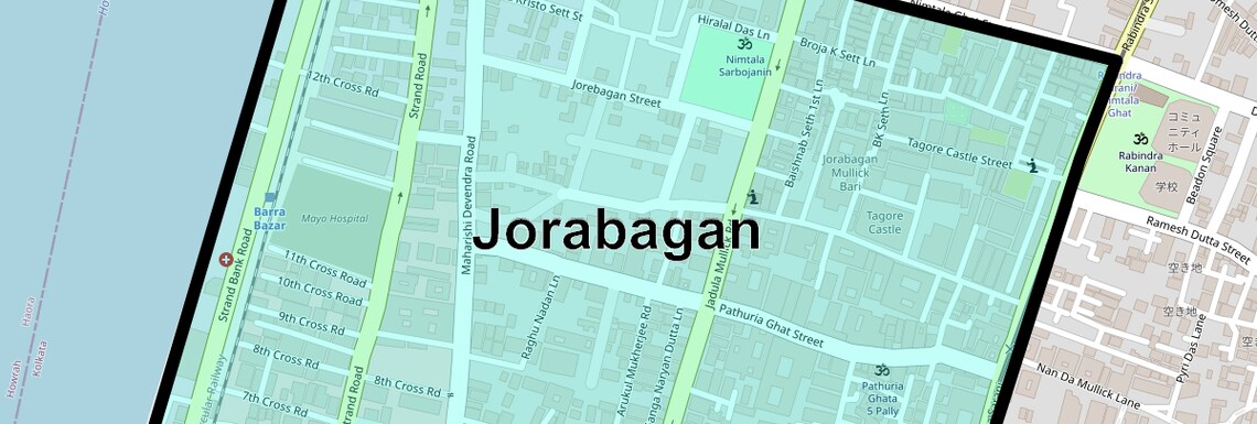 Location Map of Jorabagan, Kolkata