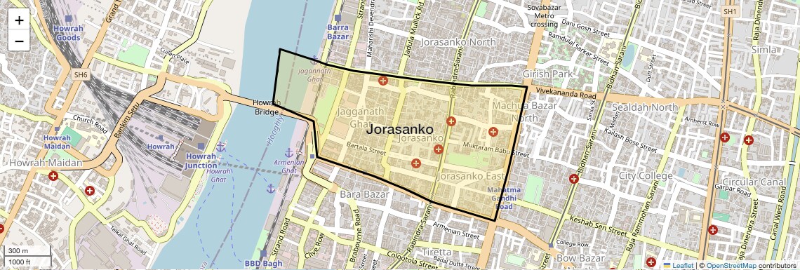 Location Map of Jorasanko, Kolkata