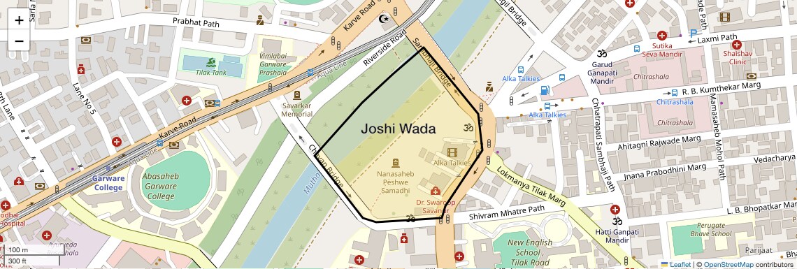 Location Map of Joshi Wada, Pune