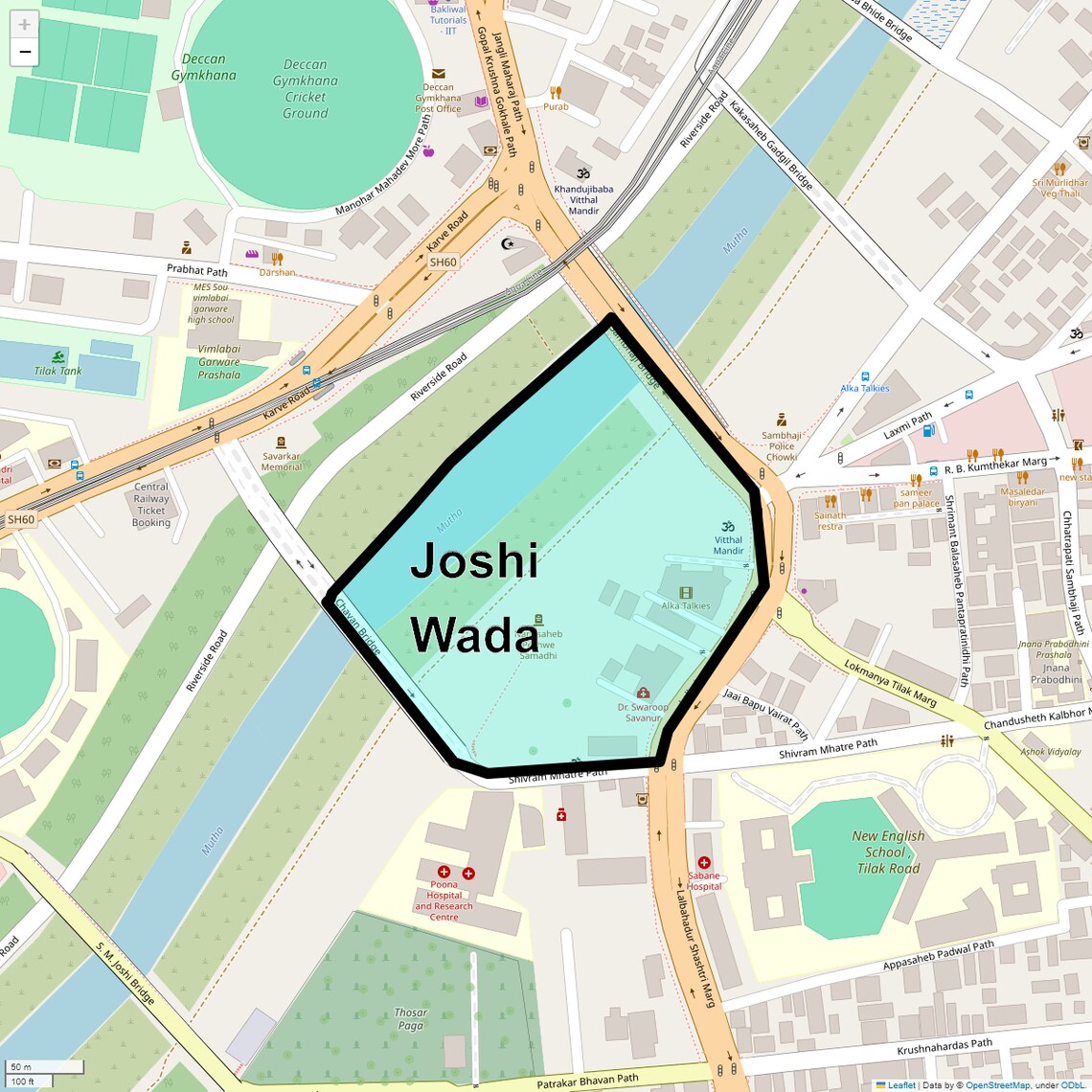 Location Map of Joshi Wada, Pune