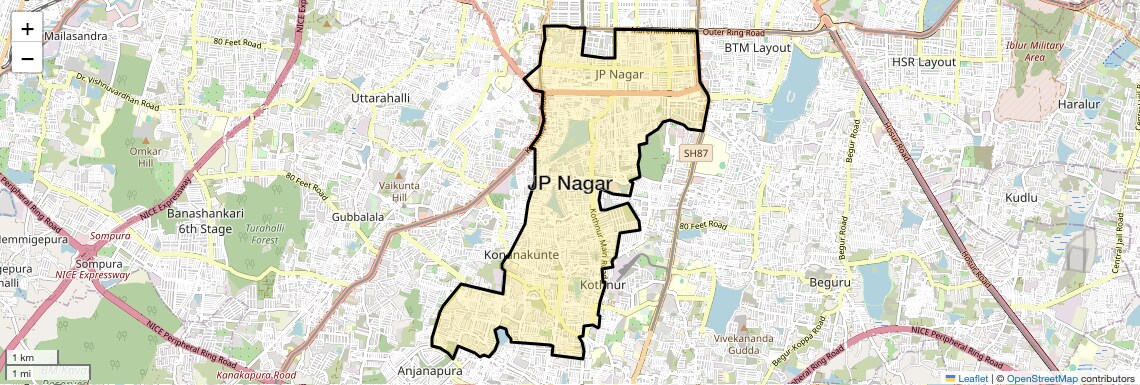 Check Time Travel of JP Nagar, Bangalore
