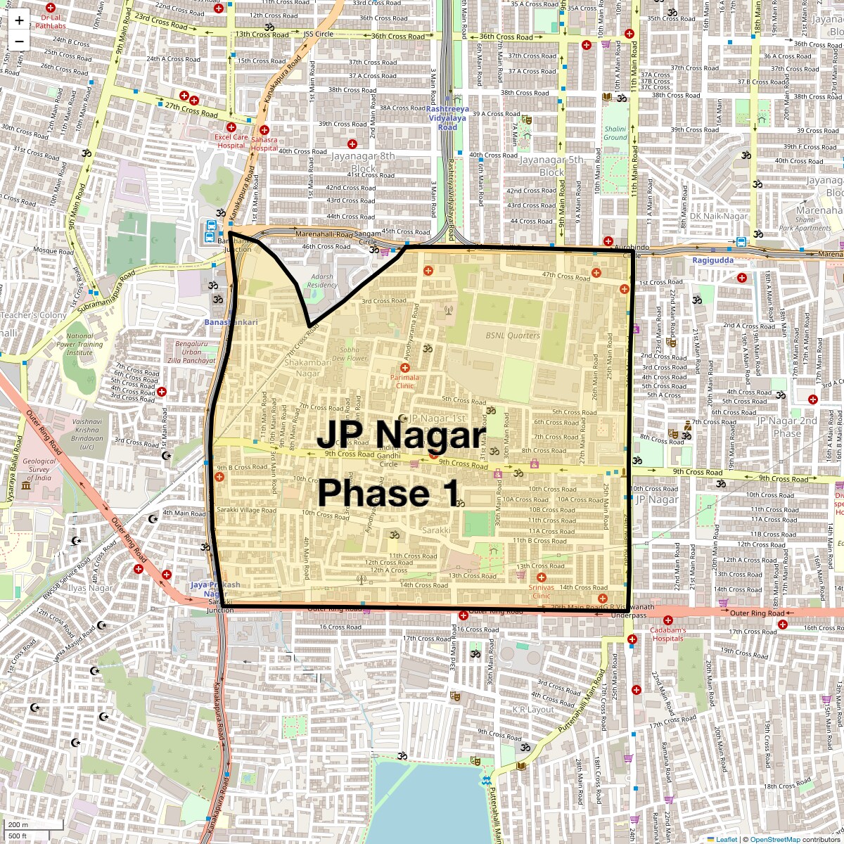 Check Time Travel of JP Nagar Phase 1, Bangalore