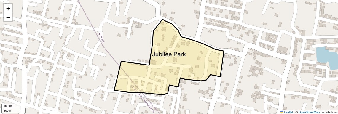Location Map of Jubilee Park, Kolkata