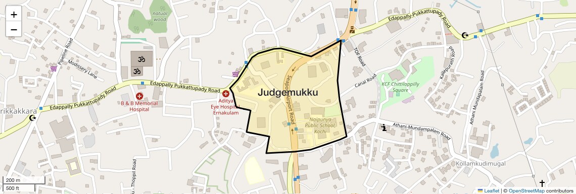 Location Map of Judgemukku, Kochi