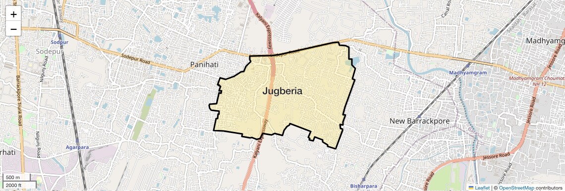 Location Map of Jugberia, Kolkata