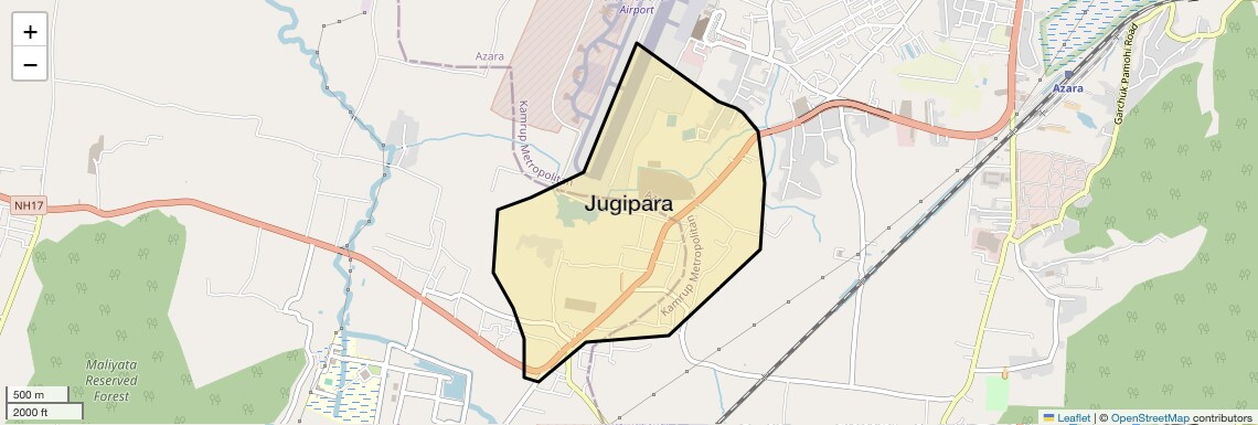 Location Map of Jugipara, Guwahati