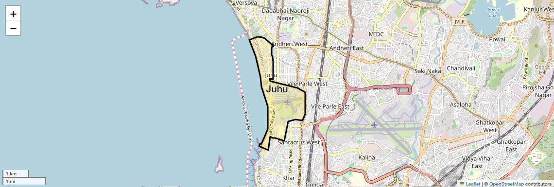 Location Map of Juhu, Mumbai