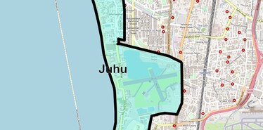 Location Map of Juhu, Mumbai
