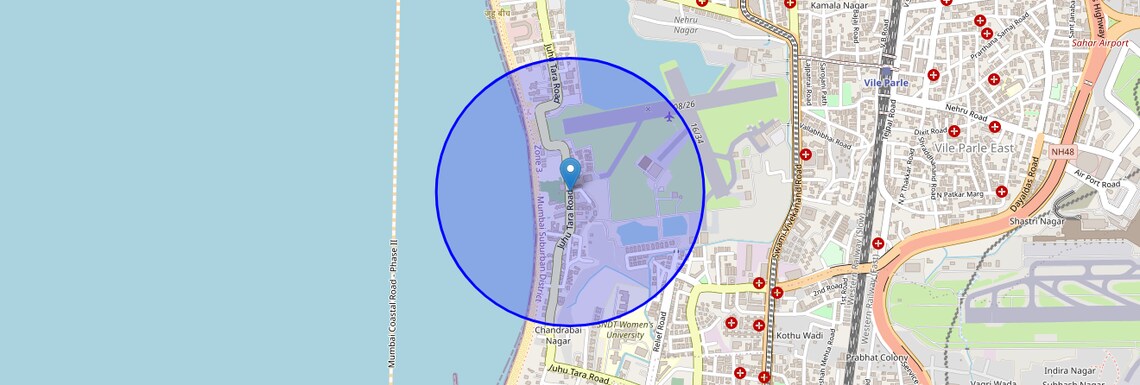 Location Map of Juhu Road, Mumbai