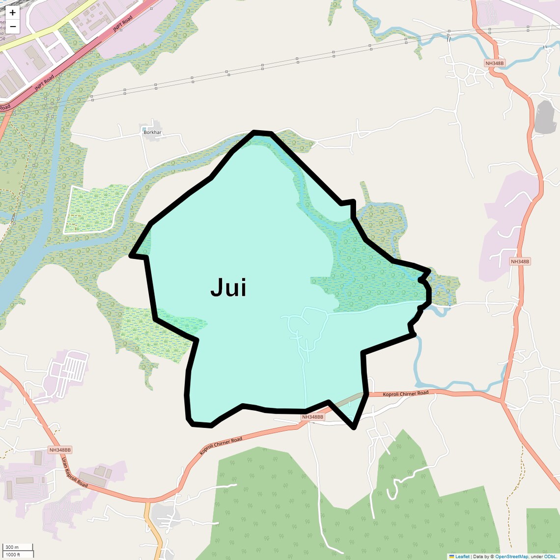 Location Map of Jui, Navi Mumbai