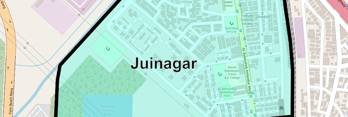 Location Map of Juinagar, Navi Mumbai