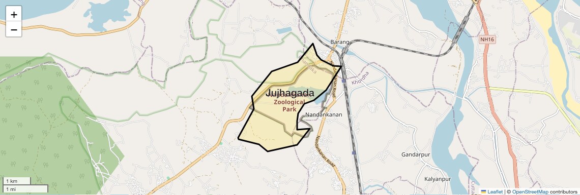 Location Map of Jujhagada, Bhubaneswar