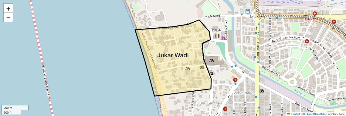 Location Map of Jukar Wadi, Mumbai