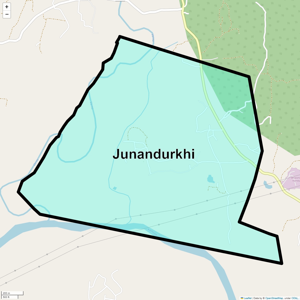 Location Map of Junandurkhi, Thane