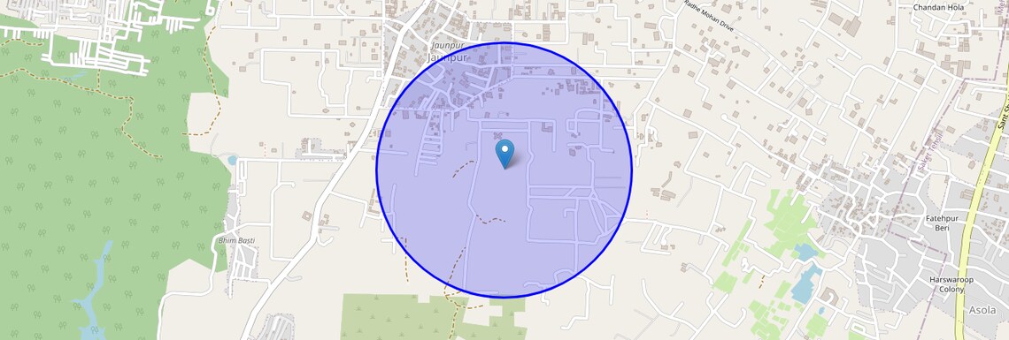 Location Map of Junapur Village, Delhi