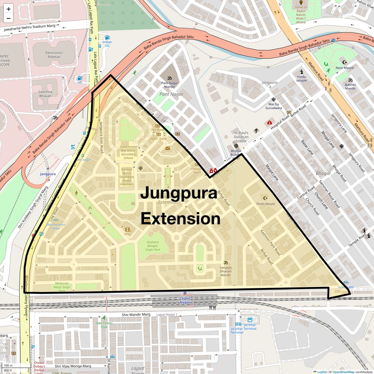 Check Time Travel of Jungpura Extension, Delhi