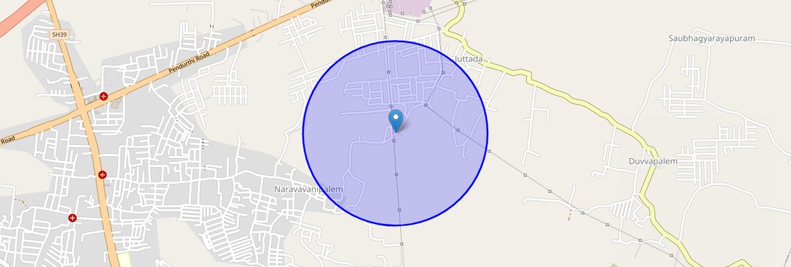 Location Map of Juttada Road, Vizag
