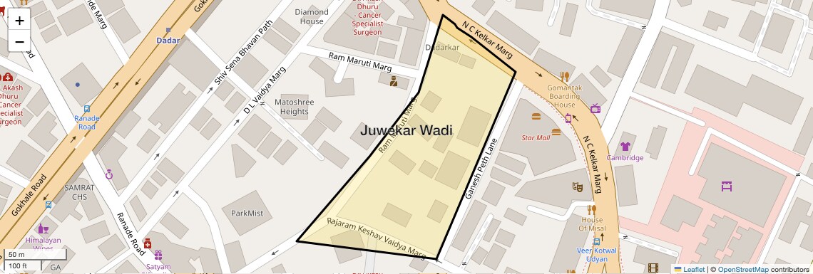 Location Map of Juwekar Wadi, Mumbai