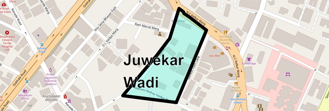 Location Map of Juwekar Wadi, Mumbai