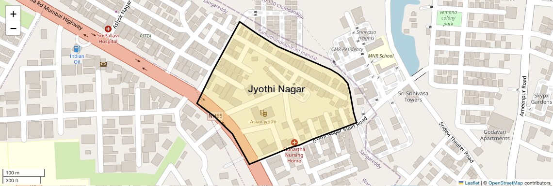 Location Map of Jyothi Nagar, Hyderabad