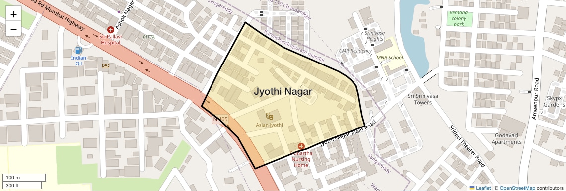 Location Map of Jyothi Nagar, Hyderabad