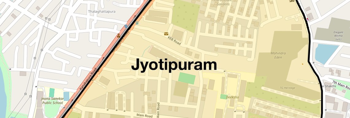 Location Map of Jyotipuram, Bangalore