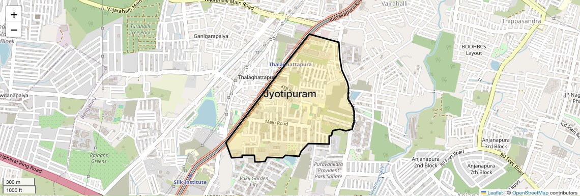 Location Map of Jyotipuram, Bangalore