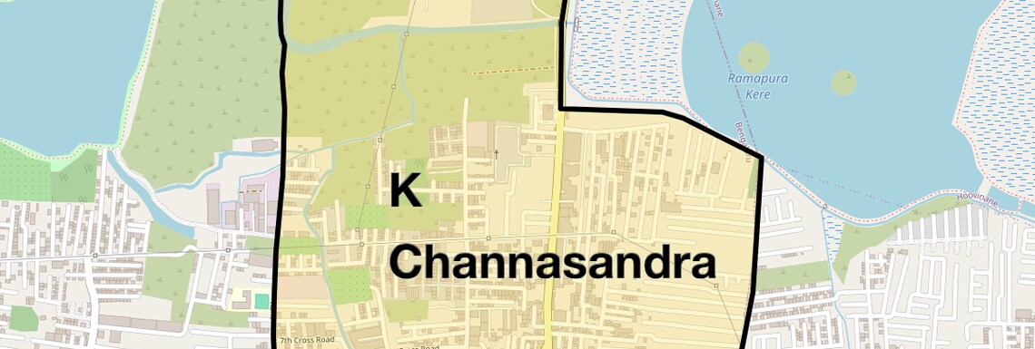 Location Map of K Channasandra, Bangalore