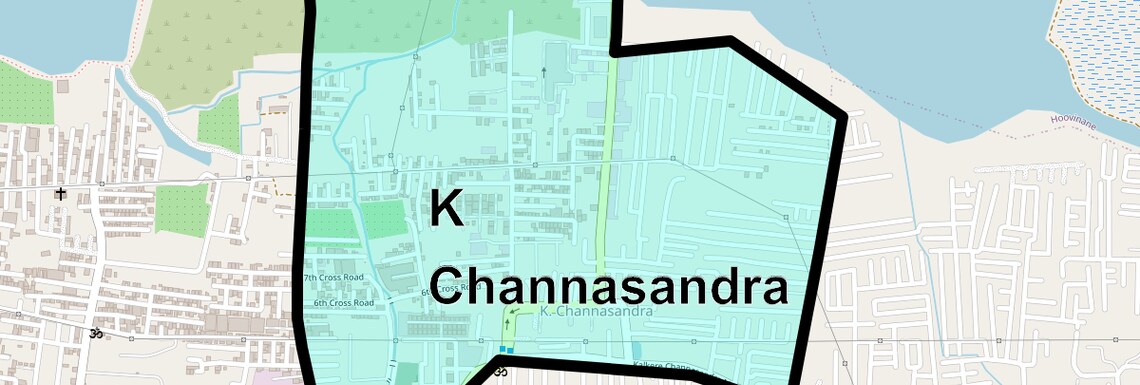 Location Map of K Channasandra, Bangalore