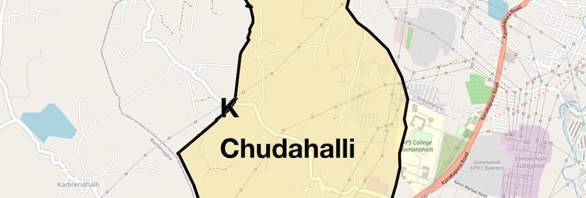 Location Map of K Chudahalli, Bangalore