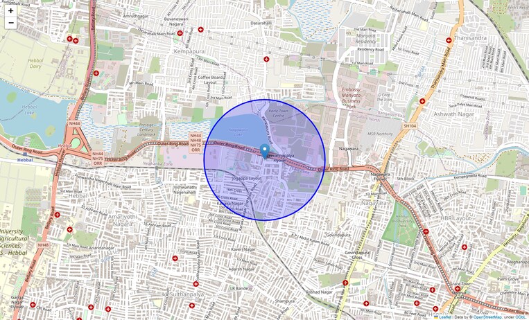 Location Map of K H B Colony