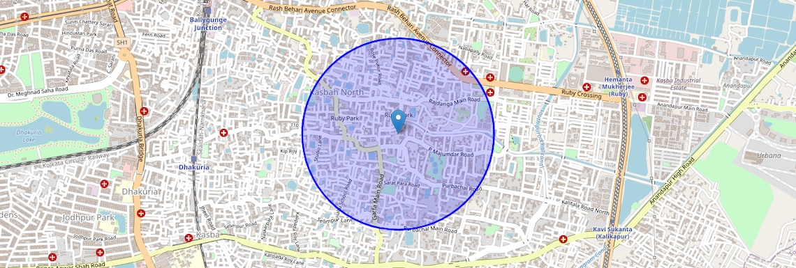Location Map of Kabardanga, Kolkata