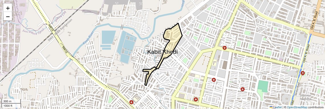 Location Map of Kabit Khedi, Indore