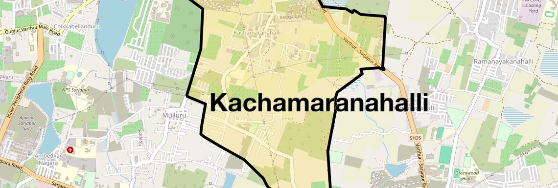 Location Map of Kachamaranahalli, Bangalore