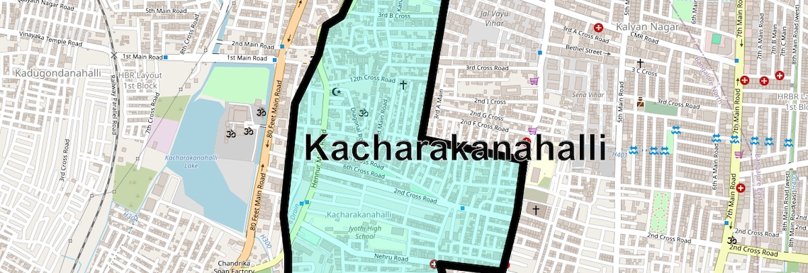 Location Map of Kacharakanahalli, Bangalore