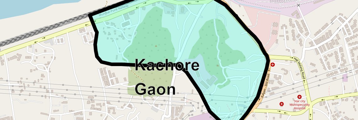 Location Map of Kachore Gaon, Thane