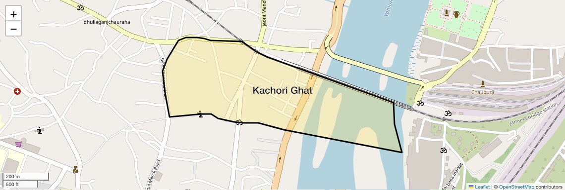 Location Map of Kachori Ghat, Agra