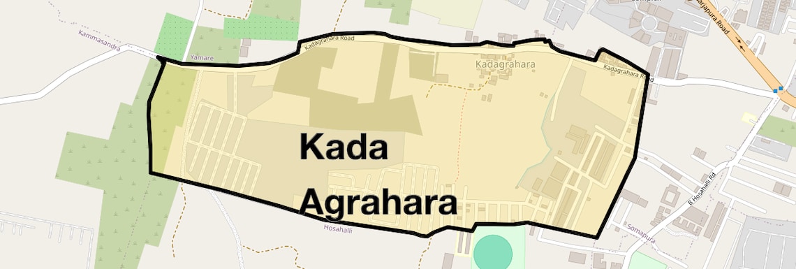 Location Map of Kada Agrahara, Bangalore