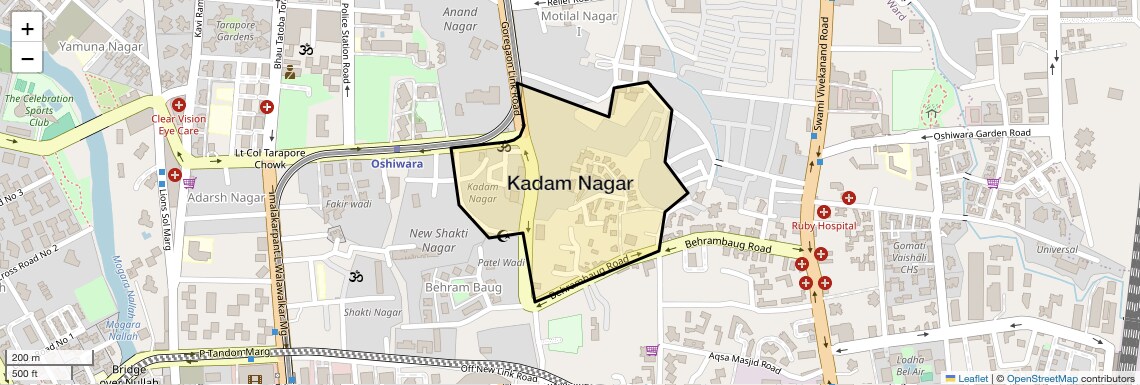 Location Map of Kadam Nagar, Mumbai